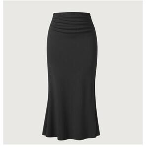 OGL Mermaid Maxi Skirt Ruched Side Thermal Black Size Medium NEW